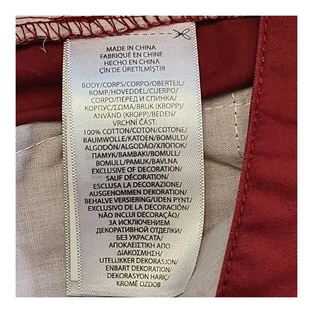 NWT‎ Polo Ralph Lauren Chino Pants Boys 14 Red Flat Front Slash Pocket Cotton